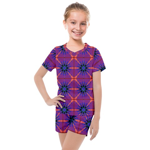 Seamless Wallpaper Pattern Ornament Kids  Mesh Tee And Shorts Set by Pakrebo