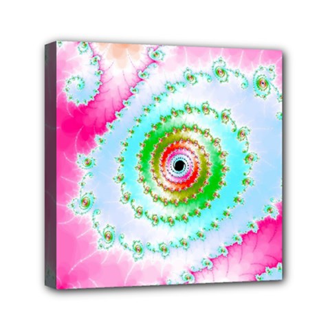 Fractal Spiral Twist Twisted Helix Mini Canvas 6  X 6  (stretched) by Pakrebo