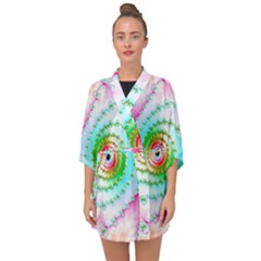 Fractal Spiral Twist Twisted Helix Half Sleeve Chiffon Kimono by Pakrebo