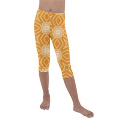 Seamless Pattern Ornament Design Kids  Lightweight Velour Capri Leggings 