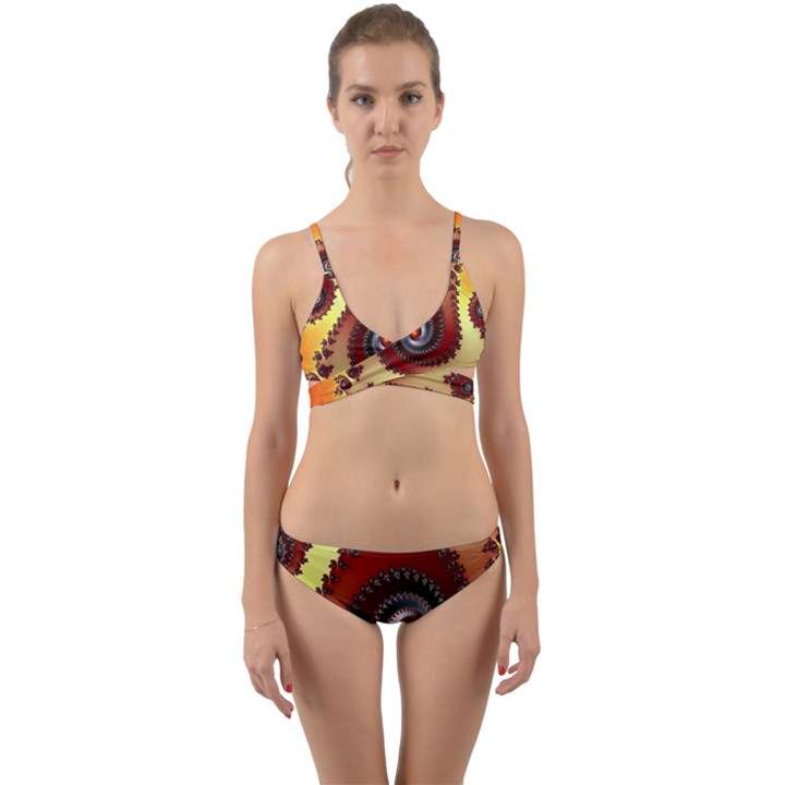 Fractal Rendering Spiral Twist Wrap Around Bikini Set