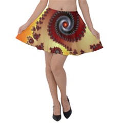 Fractal Rendering Spiral Twist Velvet Skater Skirt by Pakrebo