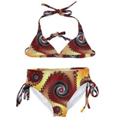 Fractal Rendering Spiral Twist Kids  Classic Bikini Set by Pakrebo