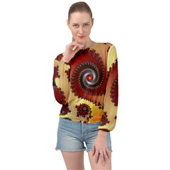 Fractal Rendering Spiral Twist Banded Bottom Chiffon Top by Pakrebo