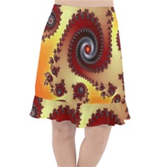 Fractal Rendering Spiral Twist Fishtail Chiffon Skirt