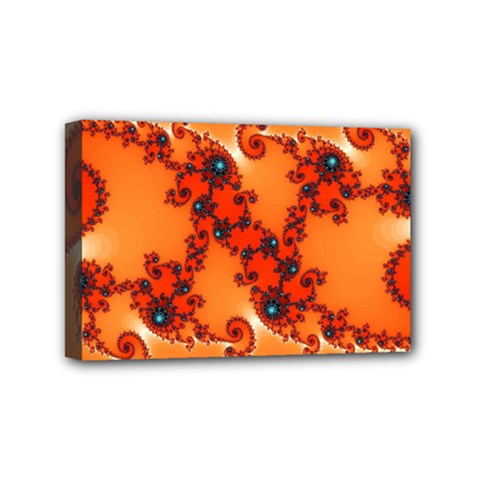 Fractal Rendering Spiral Curve Orange Mini Canvas 6  X 4  (stretched) by Pakrebo