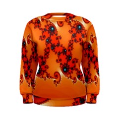 Fractal Rendering Spiral Curve Orange Women s Sweatshirt by Pakrebo