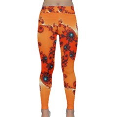 Fractal Rendering Spiral Curve Orange Classic Yoga Leggings by Pakrebo