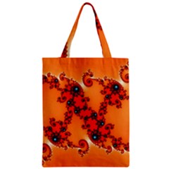 Fractal Rendering Spiral Curve Orange Zipper Classic Tote Bag by Pakrebo