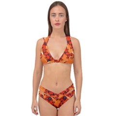 Fractal Rendering Spiral Curve Orange Double Strap Halter Bikini Set by Pakrebo