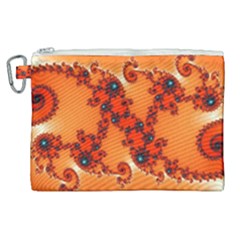 Fractal Rendering Spiral Curve Orange Canvas Cosmetic Bag (xl) by Pakrebo