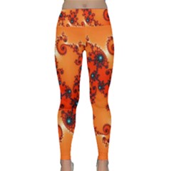 Fractal Rendering Spiral Curve Orange Lightweight Velour Classic Yoga Leggings by Pakrebo