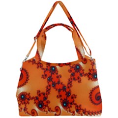 Fractal Rendering Spiral Curve Orange Double Compartment Shoulder Bag by Pakrebo