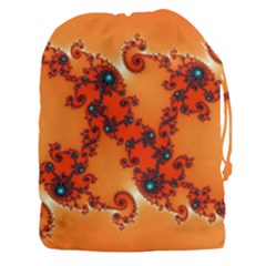 Fractal Rendering Spiral Curve Orange Drawstring Pouch (xxxl) by Pakrebo