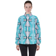 Seamless Wallpaper Pattern Symmetry Art Women s High Neck Windbreaker by Pakrebo