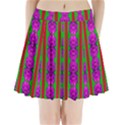 Love For The Fantasy Flowers With Happy Purple And Golden Joy Pleated Mini Skirt View1