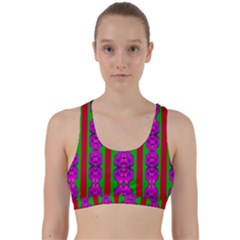 Love For The Fantasy Flowers With Happy Purple And Golden Joy Back Weave Sports Bra by pepitasart