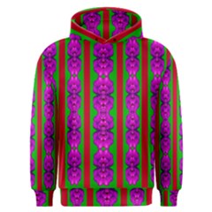 Love For The Fantasy Flowers With Happy Purple And Golden Joy Men s Overhead Hoodie by pepitasart