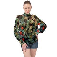 Urbangeometry High Neck Long Sleeve Chiffon Top