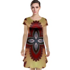 Kaleidoscope Fractal Pattern Cap Sleeve Nightdress by Pakrebo