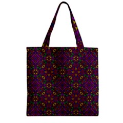 Triangle Pattern Kaleidoscope Color Zipper Grocery Tote Bag by Pakrebo