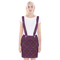 Triangle Pattern Kaleidoscope Color Braces Suspender Skirt by Pakrebo