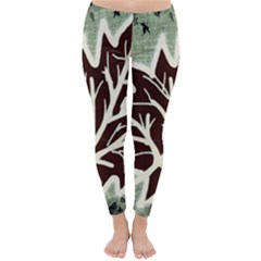 Drawing Autumn Leaves Season Classic Winter Leggings by Pakrebo