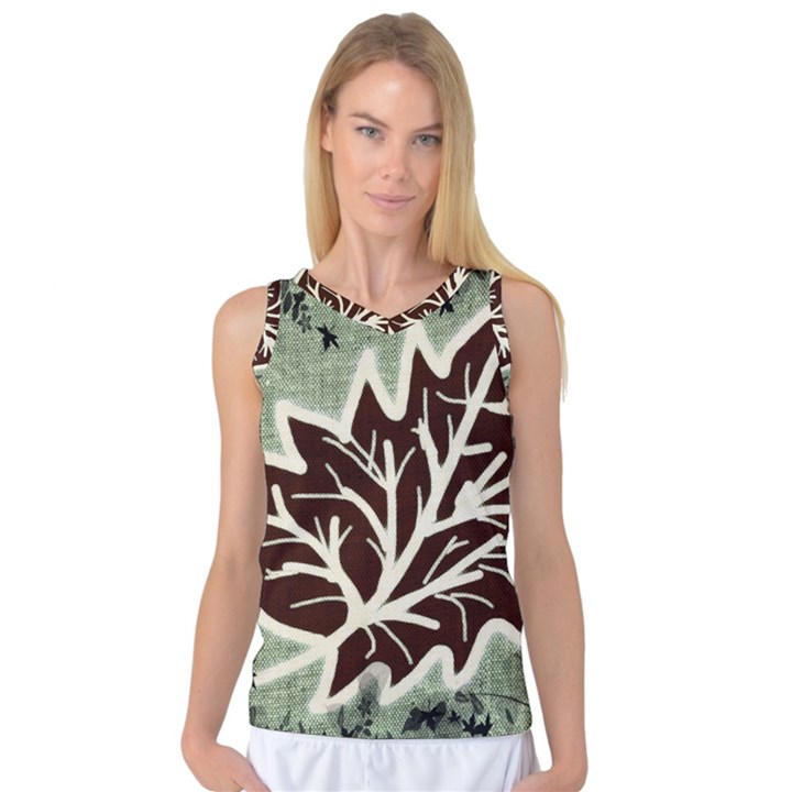 Drawing Autumn Leaves Season Women s Basketball Tank Top