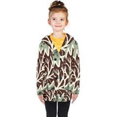 Drawing Autumn Leaves Season Kids  Double Breasted Button Coat