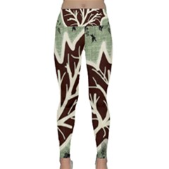 Drawing Autumn Leaves Season Lightweight Velour Classic Yoga Leggings by Pakrebo