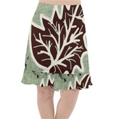 Drawing Autumn Leaves Season Fishtail Chiffon Skirt by Pakrebo