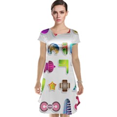 Shapes Abstract Set Pack Cap Sleeve Nightdress by Pakrebo