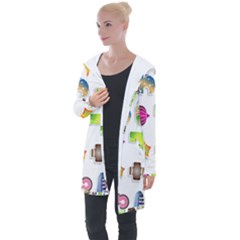 Shapes Abstract Set Pack Longline Hooded Cardigan by Pakrebo