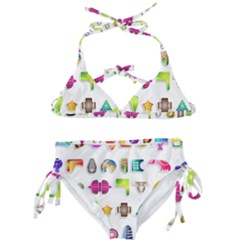 Shapes Abstract Set Pack Kids  Classic Bikini Set by Pakrebo