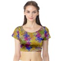 Marble Texture Abstract Abstraction Short Sleeve Crop Top View1