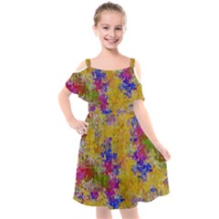 Marble Texture Abstract Abstraction Kids  Cut Out Shoulders Chiffon Dress by Pakrebo