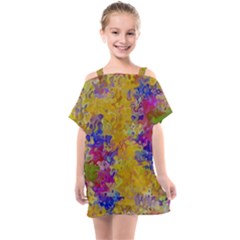 Marble Texture Abstract Abstraction Kids  One Piece Chiffon Dress by Pakrebo