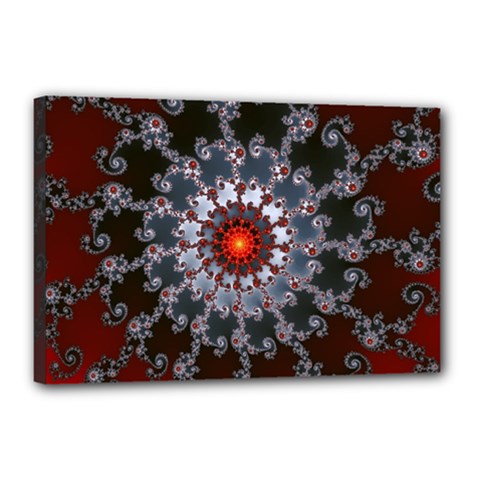 Fractal Rendering Spiral Helix Canvas 18  X 12  (stretched) by Pakrebo