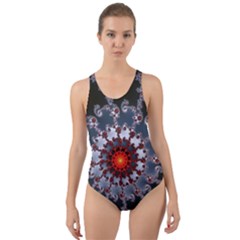 Fractal Rendering Spiral Helix Cut-out Back One Piece Swimsuit by Pakrebo