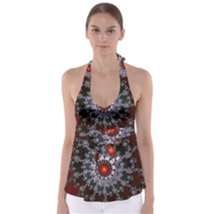 Fractal Rendering Spiral Helix Babydoll Tankini Top by Pakrebo