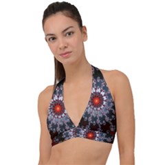 Fractal Rendering Spiral Helix Halter Plunge Bikini Top by Pakrebo