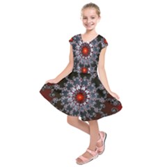 Fractal Rendering Spiral Helix Kids  Short Sleeve Dress