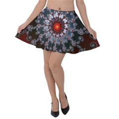 Fractal Rendering Spiral Helix Velvet Skater Skirt by Pakrebo