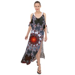 Fractal Rendering Spiral Helix Maxi Chiffon Cover Up Dress by Pakrebo