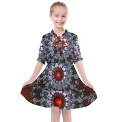 Fractal Rendering Spiral Helix Kids  All Frills Chiffon Dress by Pakrebo