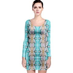 Seamless Wallpaper Pattern Ornament Long Sleeve Bodycon Dress