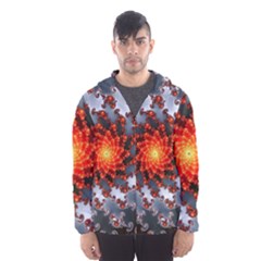 Fractal Spiral Rendering Curve Men s Hooded Windbreaker by Pakrebo