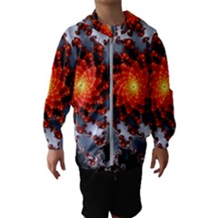 Fractal Spiral Rendering Curve Kids  Hooded Windbreaker by Pakrebo