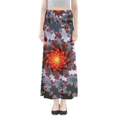 Fractal Spiral Rendering Curve Full Length Maxi Skirt by Pakrebo