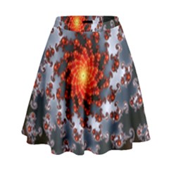 Fractal Spiral Rendering Curve High Waist Skirt by Pakrebo